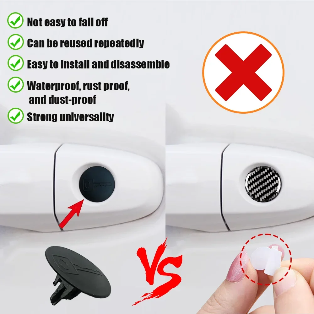 2x Auto Boot Door Handle KeyHole Cap Plug Cover Clip For Hyundai Elantra XD HD MD Accent LC MC Sonata EF NF Solaris RB HC Creta