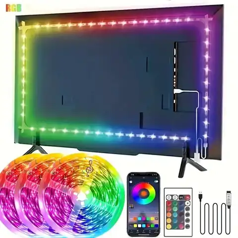 Strisce LED RGB Retroilluminazione TV APP Sincronizzazione musicale USB 5V Luce a LED Luces Led Diodo Nastro flessibile per la decorazione della festa in camera