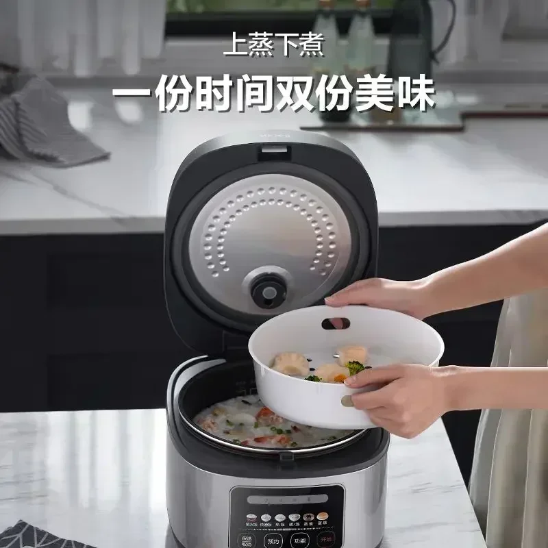 4L Rice Cooker - Intelligent Reservation. Makes Cake & Firewood Rice. Portable for Home Kitchen.