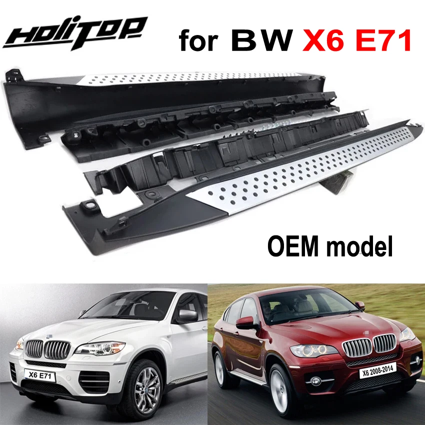 Thicken nerf bar side step bar running board for BMW X6 E71 2008 2009 2010 2011 2012 2013 2014, OE model, real excellent quality