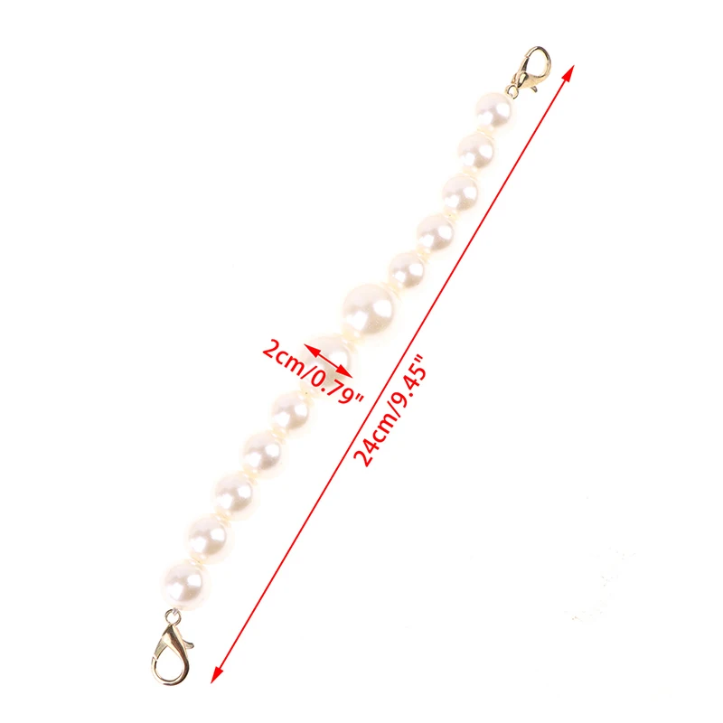 Pearl Beaded Short Bag Straps Shoulder Belt Purse Handle Chain Bag Accessories