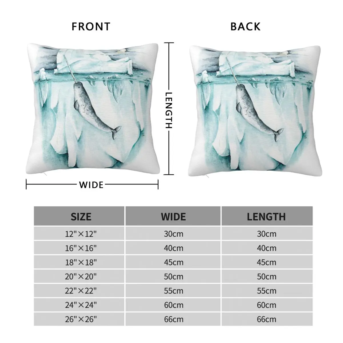 The Norse Unicorn Narwhal Pillowcase Polyester Linen Velvet Creative Zip Decor Throw Pillow Case Home Cushion Case