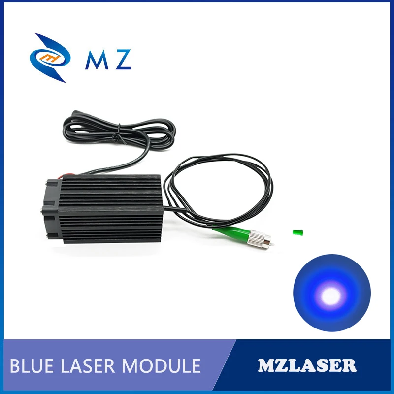 

Компактный 33x33x75 мм 450 нм 500 МВт мини-красный оптоволоконный лазерный модуль с круглой точкой типа разъема FC/APC для оптической связи