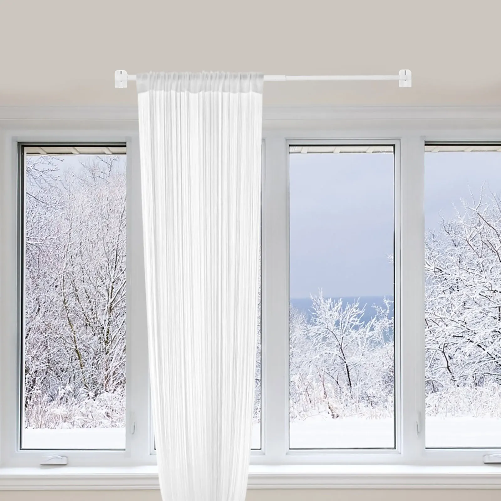 

1Set Adjustable Shower Curtain Rod Telescoping Pole No Drill Easy Install 30-50cm for Bathroom Windows Closet Accessories