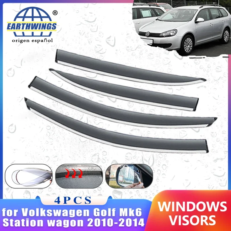 

Wind Deflectors for Volkswagen Golf Mk6 Station wagon 2010~2014 Accessories 4x Car Window Rain Eyebrow Guards Awning Protective