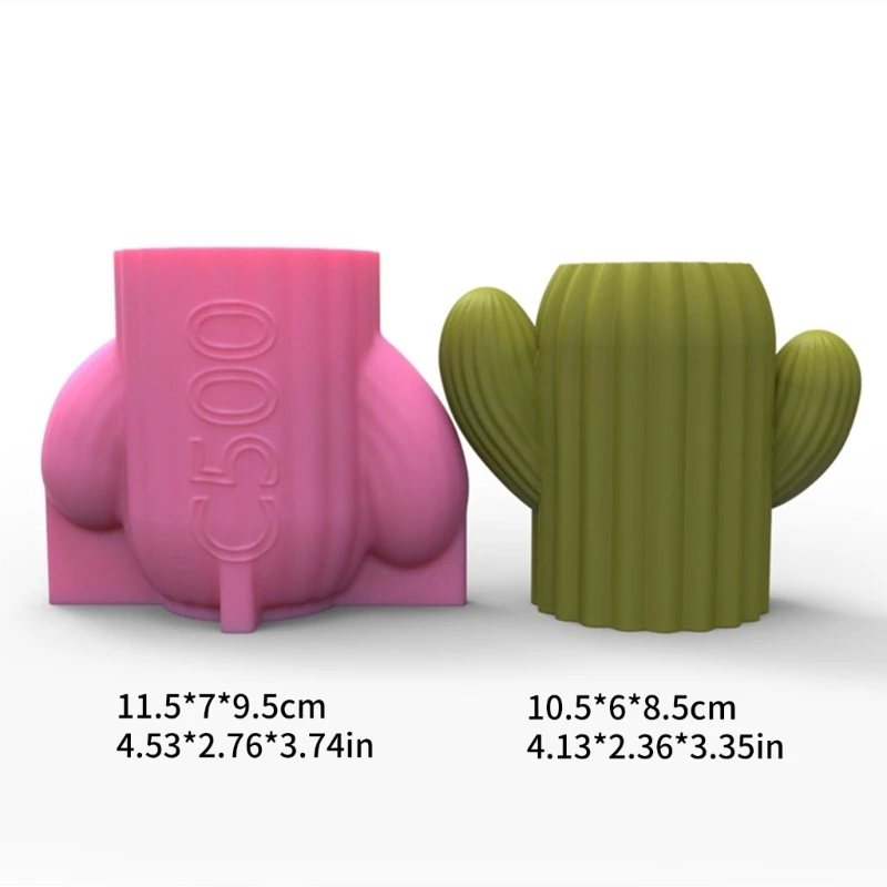 Cactus Pen Holder Silicone Molds Table Ornament Mould Plasters Making Tool Succulent Planter Mold Easy to Clean