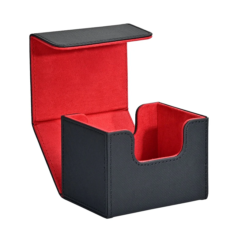 Card Deck Box, kaartopbergdoos past op 100 kaarten met enkele mouwen, PU-leer sterke magneet Card Deck Case voor TCG-kaarten - afbeelding 1