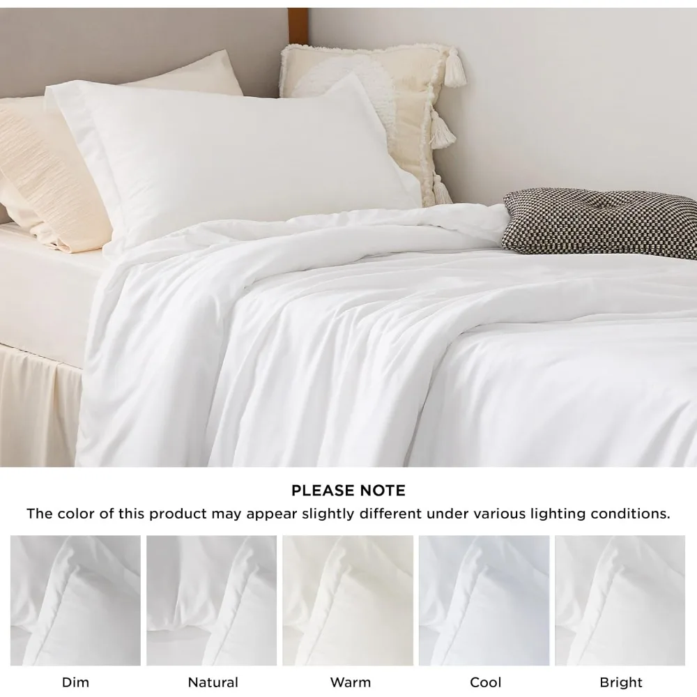 트윈/트윈 XL 이불 커버 세트 - 어린이와 성인을 위한 부드러운 이중 브러시 침구, 지퍼 잠금, 2피스, 1개 포함