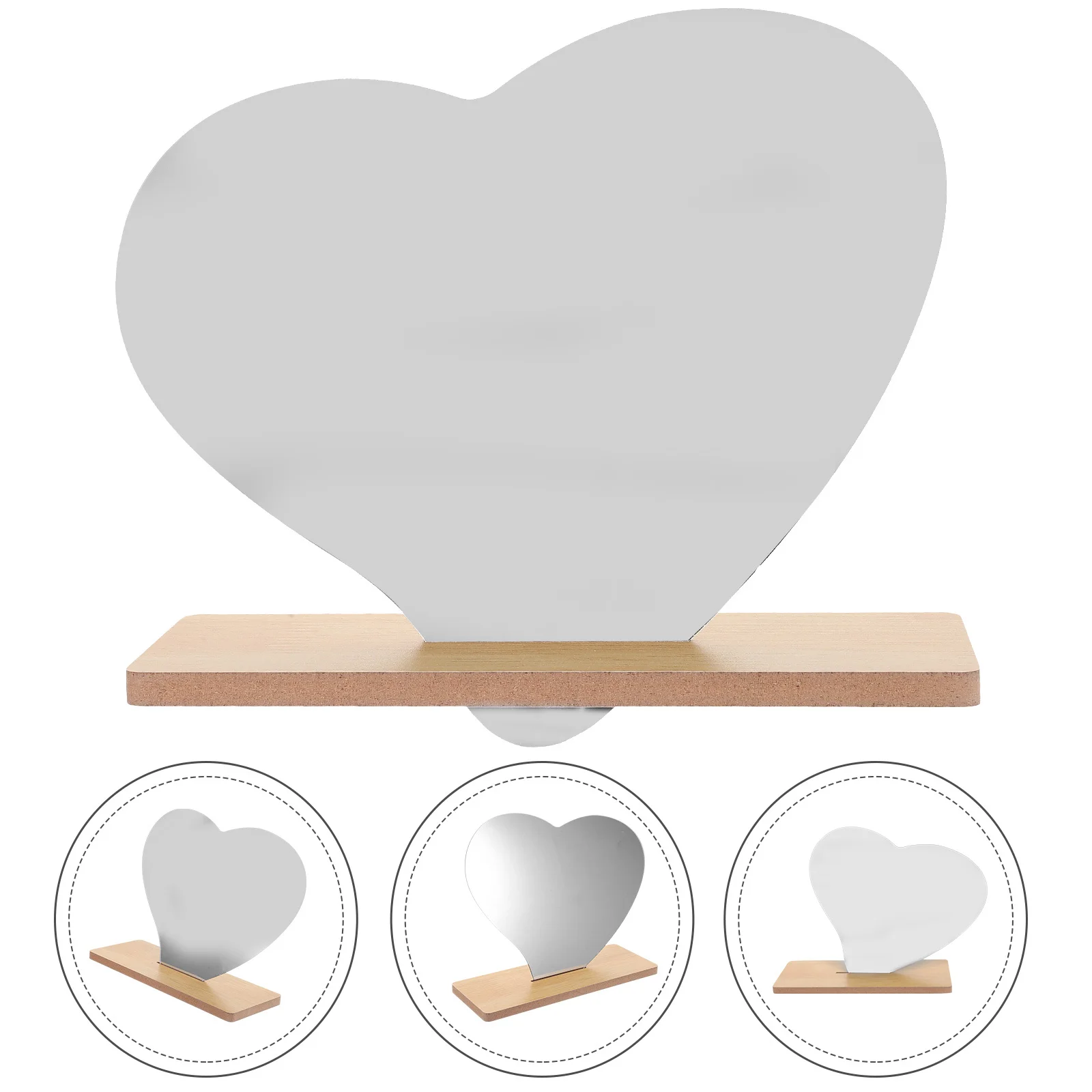 1Set Irregular Heart Makeup Mirror Frameless Vanity Table Decor Clear No Distortion Exquisite Craftsmanship