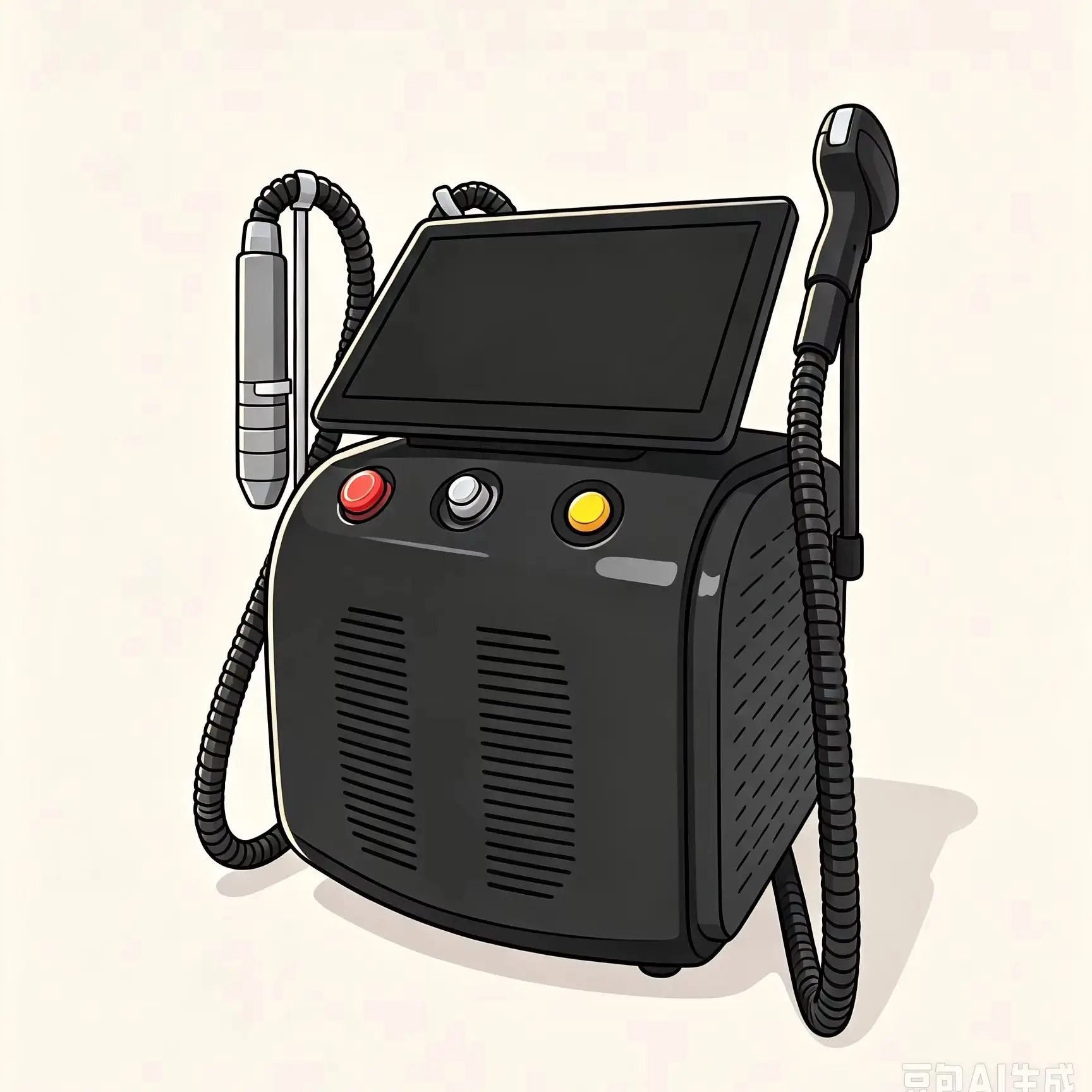 Desktop 2-in-1 Dioden-Pikosekundenlaser-Schönheitsgerät mit Eis-Kühlung, schmerzfreie Haarentfernungsmaschine, 532nm 1064nm 1320nm austauschbare Handstücke für Tattoo-Entfernung und Hautverjüngung,