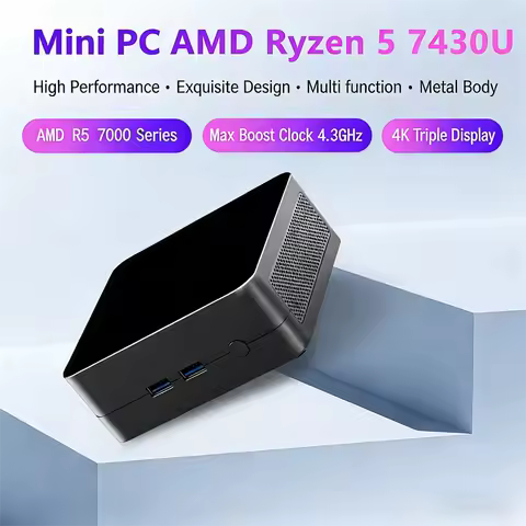 Bitpc Ryzen 5 7430U MINI PC DDR4 NVME SSD WIIF6 BT5.3 2.5G Lan Desk Gamer Computer Windows 11 Pro