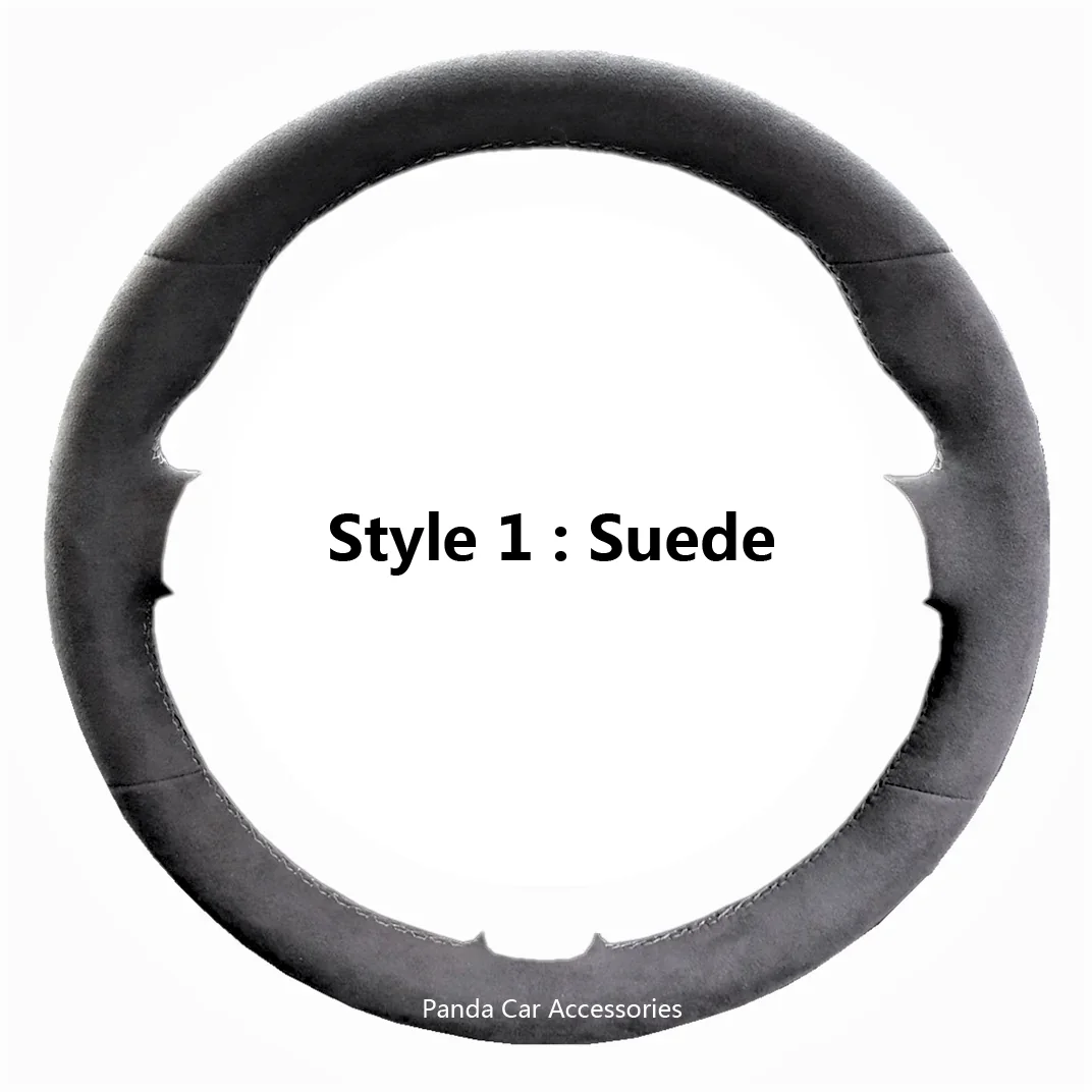 Suede Genuine Leather Blue Thread Steering Wheel Cover Car Accessoires Specifically for Mercedes Benz A-Class B-Class C-Class 2