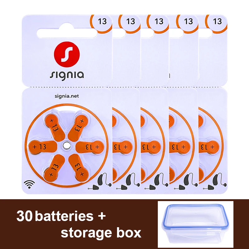 30x Siemens Signia Hearing aid battery 13 s13 pr48 Germany Zinc Air Batteries 1.45V for Siemens Rexton Resound BTE Hearing Aids