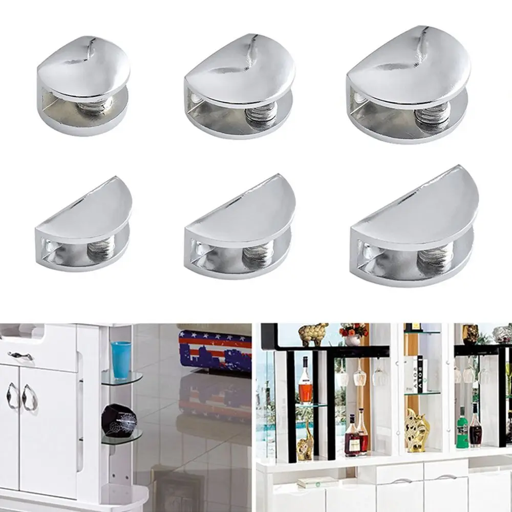 Hardware Frameless Clamp Wardrobe Cupboard Cabinet Door Hinge Panel Bracket Glass Clamp Shelf Holder Support Shelves Clips