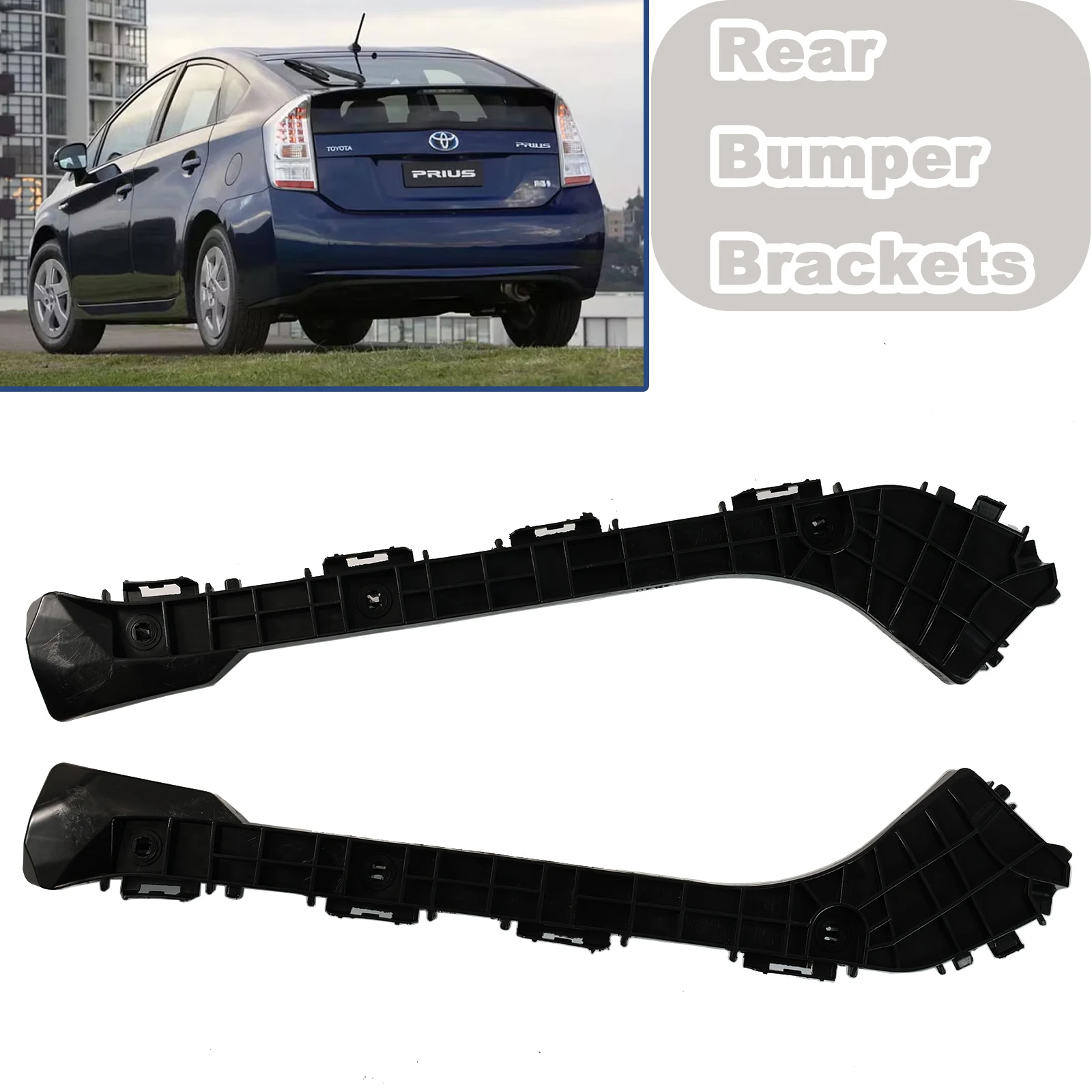 2pcs Car Rear Left RIght Bumper Bracket Driver Side Passenger Side Bumper Support For Toyota Prius 2010 2011 2012 2013 2014 2015
