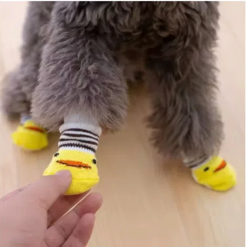 

4PCS Pet Socks Dog Socks Breathable Anti-Slip Puppy Shoes Pet Cat Socks Dog Shoes For Small Breeds Spitz York Dogs Chihuahua