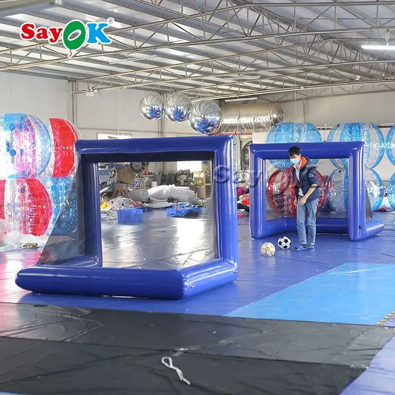 1pc Inflatable Soccer Shooting Goal Game Inflatable Mini Goal Games With Air Pump For Hockey Handball Water Games Sports