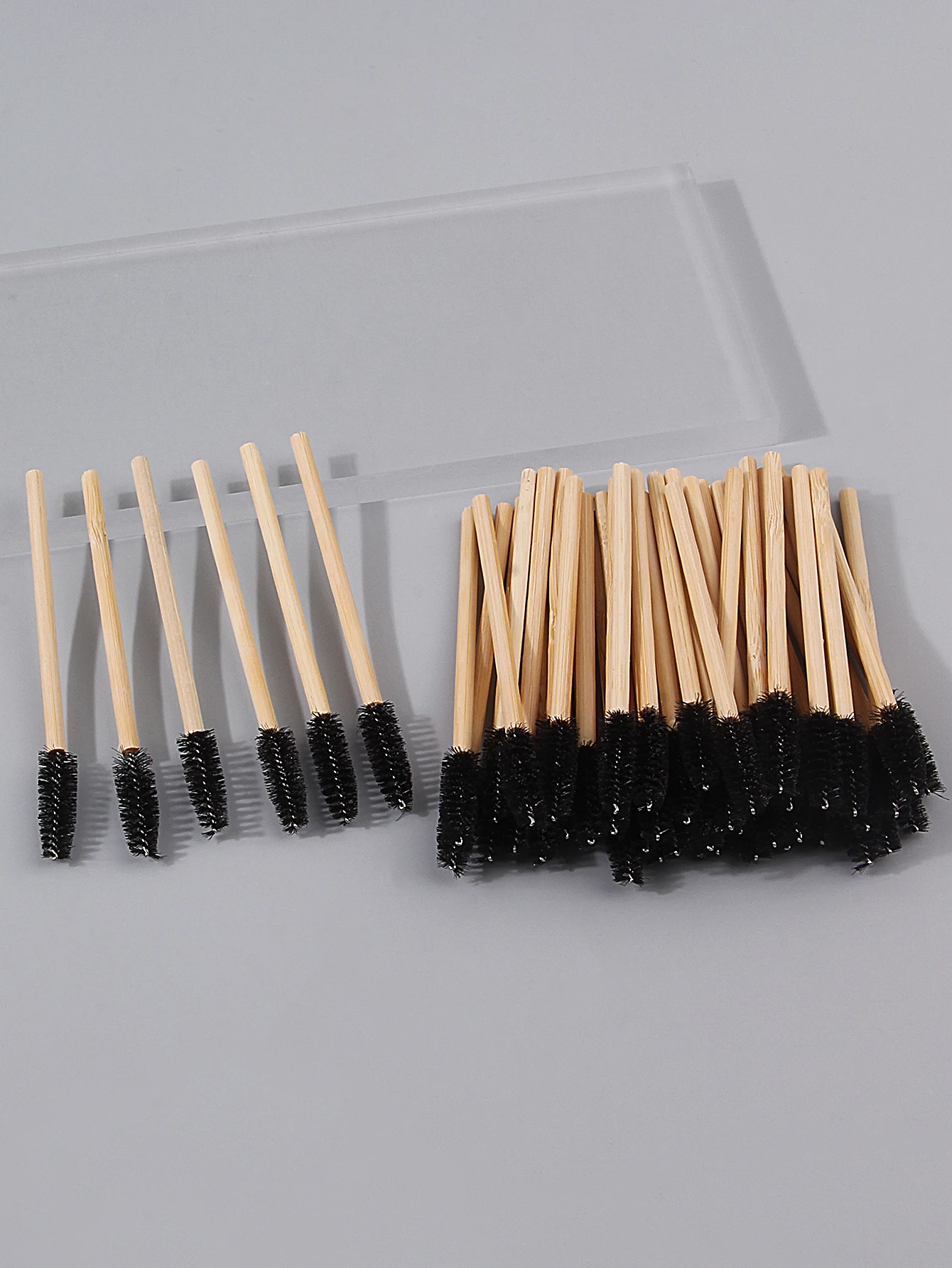 50PCS high-end bamboo-handled mascara brush,special makeup brush for eyelash extension, eyelash comb, eyebrow brush, makeup tool