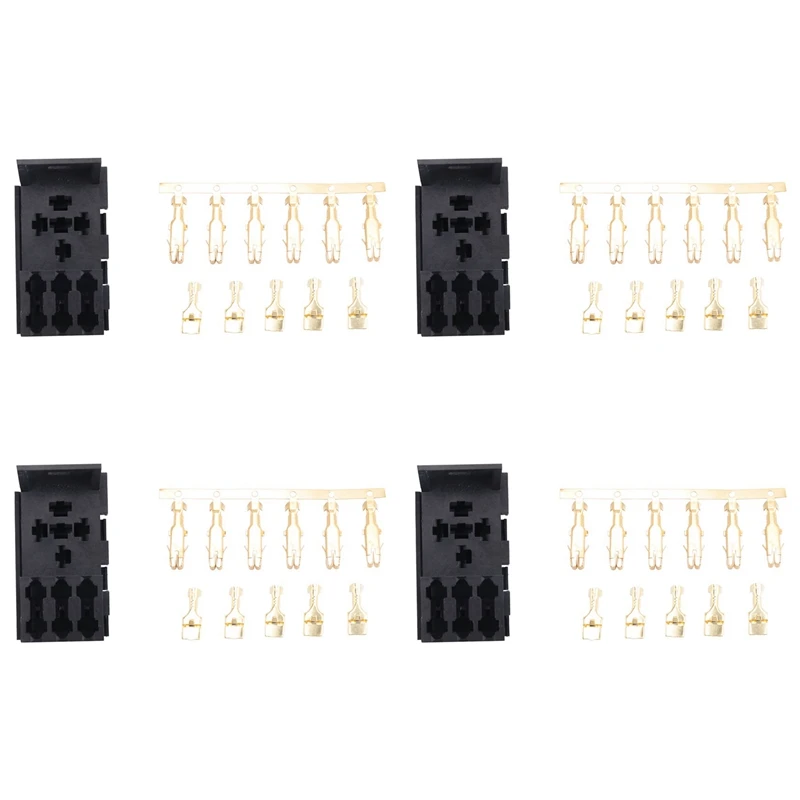 4X For Car Rv Yacht Relay & 3 Fuse Base Kit - 4, 5 Pin & Flasher Relays Ato Fuses Holder Socket Box