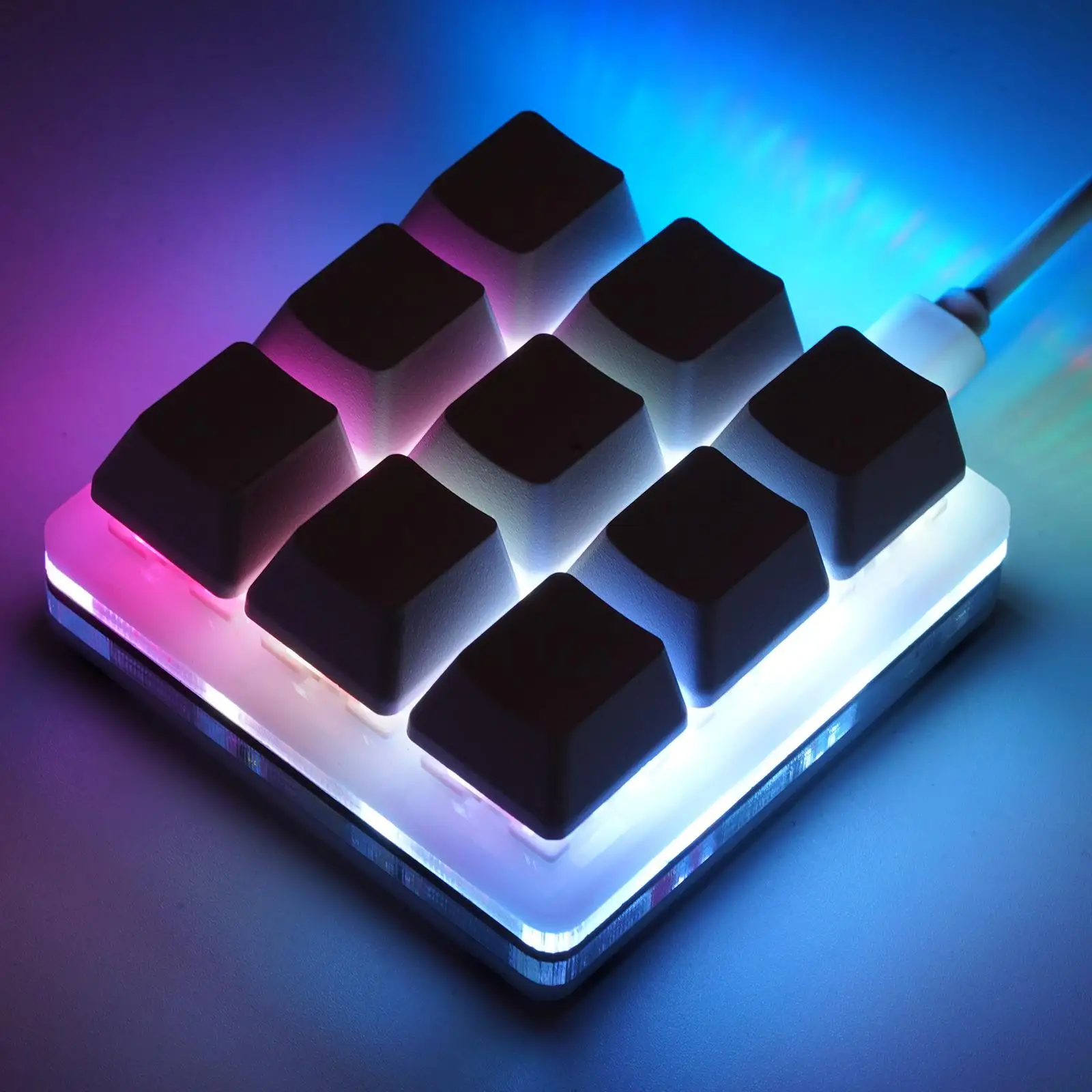 DIY Keyboard mekanik 9 tombol kustom USB RGB, Keyboard makro dapat diprogram Keypad Gaming gambar