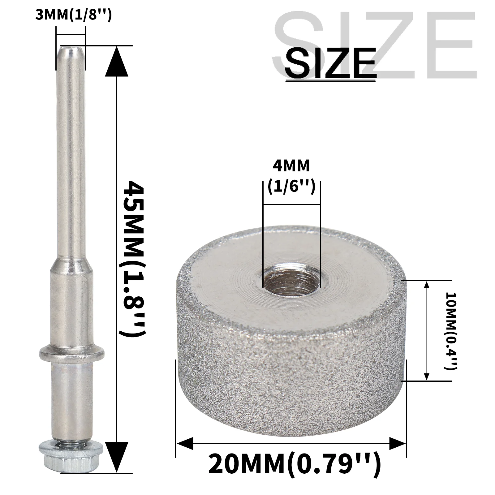 1/3pcs Diamond Grinding Wheel Mini Cylinder Type  Grinding Head with 3mm Shank for Rotary Stone Jewelry Ceramic Wood Grinding