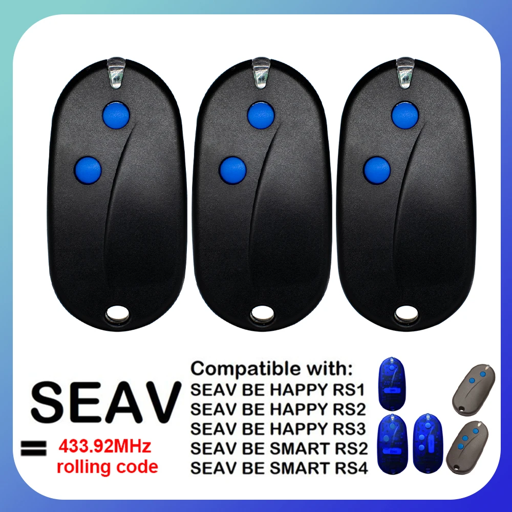 

SEAV BE HAPPY RS1 New / RS2 New / RS3 New / SMART RS2 / SMART RS4 Пульт дистанционного управления гаражными воротами 433,92 МГц Устройство открывания ворот с подвижным кодом