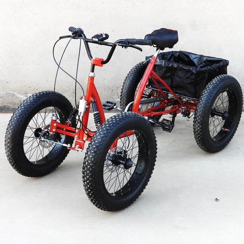 Fat tire off-road pedal quad bike snow four-wheeler bike