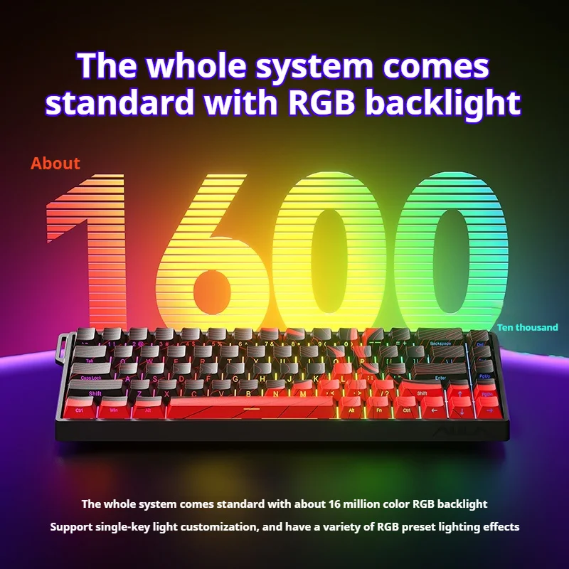 AULA Win60 68 HE Magnetic Axis Mechanical Keyboard Rt00.02 8khz Polling Rate RGB Hot Swappable Customized Gaming Keyboard