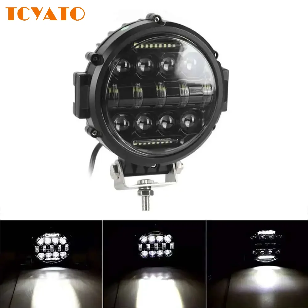 

Светодиодная фара TCYATO 7 дюймов 150 Вт, круглая, с ближним/дальним светом, DRL, для грузовиков, джипов, внедорожников, UTV, ATV, противотуманная фара