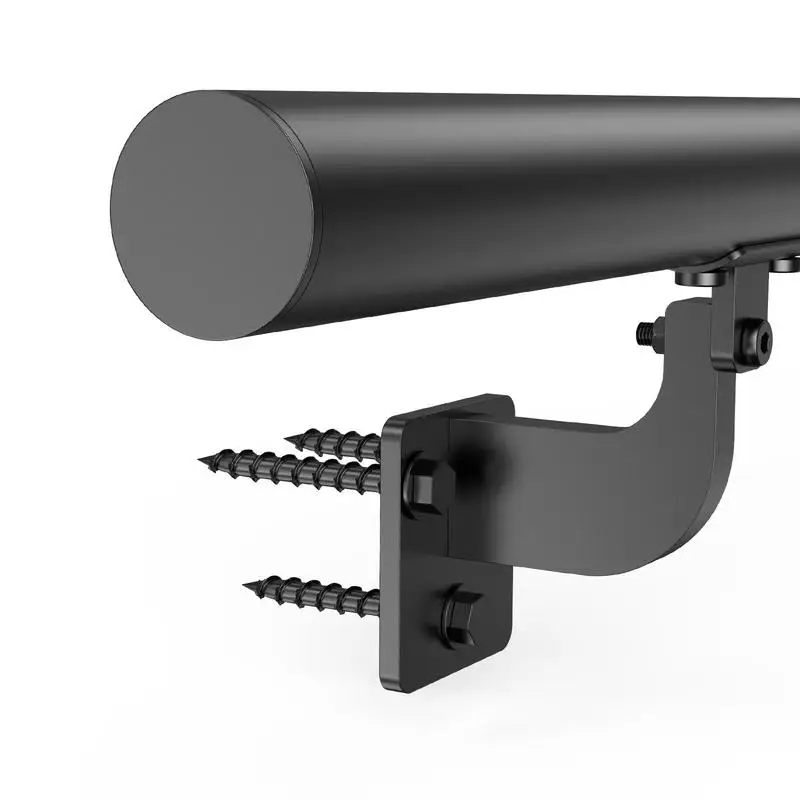 

Aluminum Staircase Banister 6ft For Indoor Steps Outdoor Corridors Loft Entrances, Industrial Pipe Design Black Galvanized Finish 1.26 inch Diameter Security Support Rail Accessory