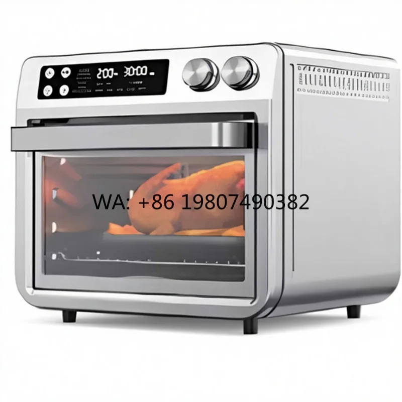 25L Large Family Capacity Digital Air Fryer Oven Stainless Steel Electric Cooker with Clear LED Display for Home Kitchen