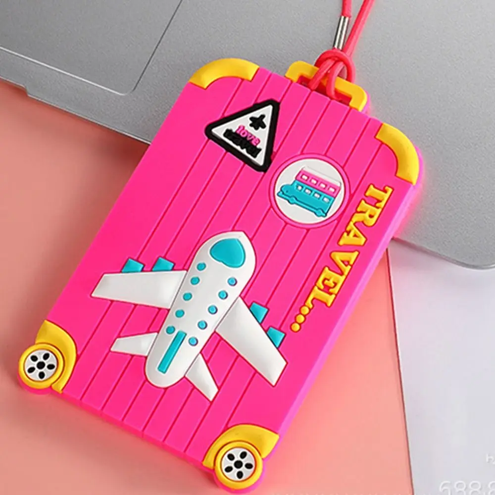 Holiday Travel Airplane Check-in Handbag Label Airplane Suitcase Tag Silicone Luggage Tag Aluminum Alloy Listing Boarding Pass