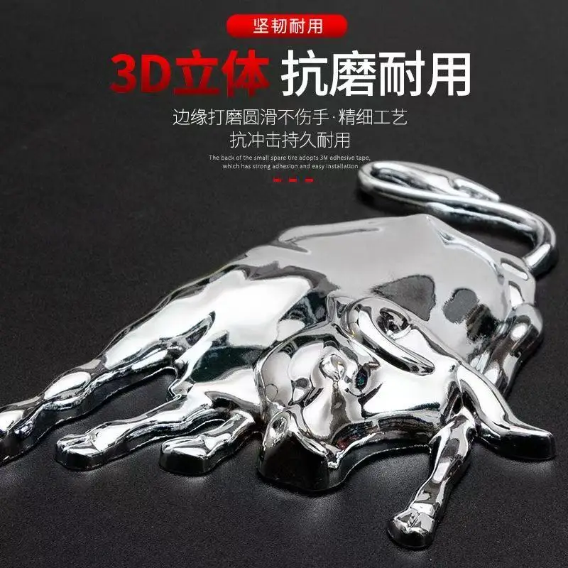 1 قطعة معدن عالمي غير القابل للصدأ الحيوان اكسسوارات السيارات شارة القتال الثور يطير الحصان لامبورغيني شعار ثلاثية الأبعاد ملصق الديكور