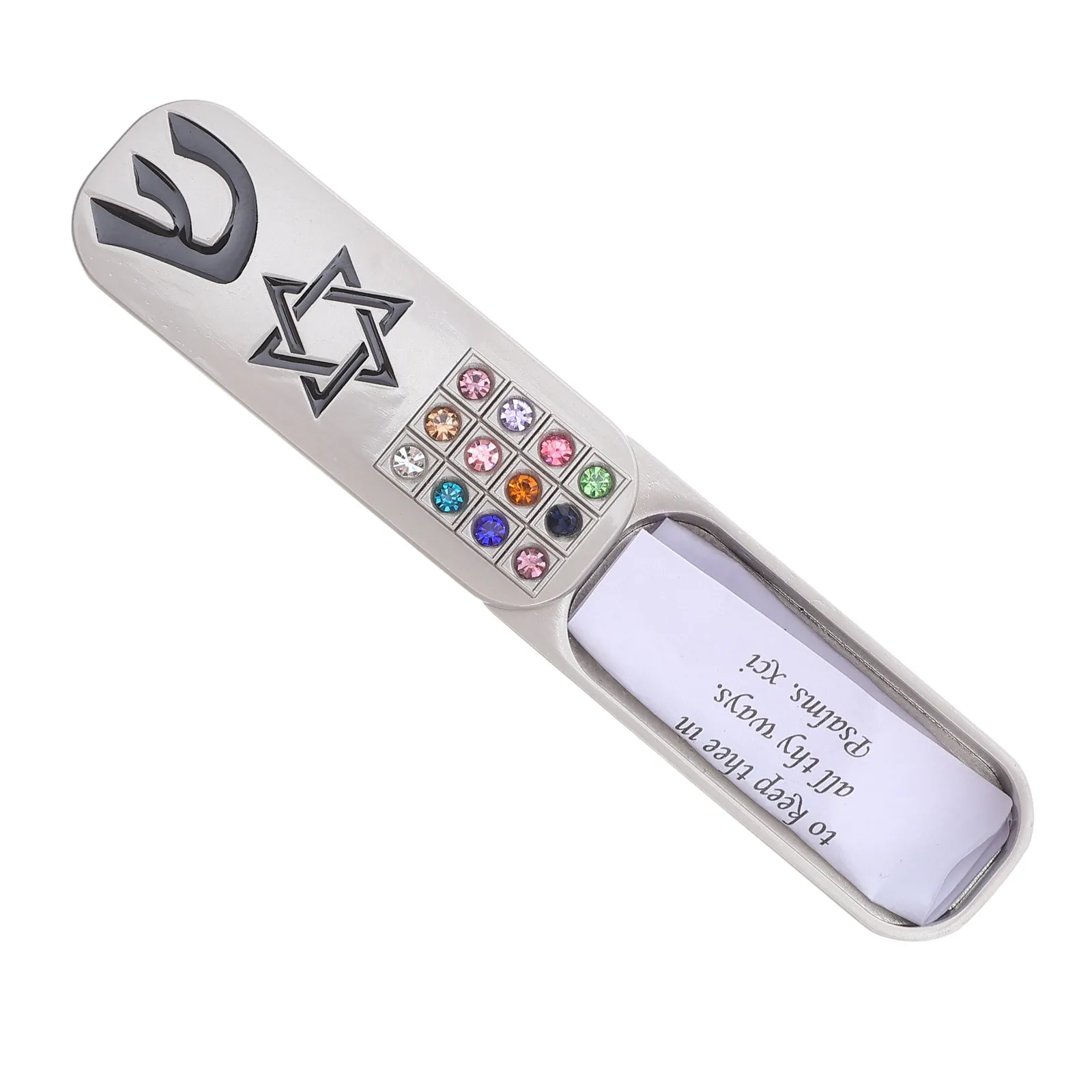 Mezuzah Judaica en Métal, Support de Parchemin Traditionnel, Décoration de Porte pour Bénédiction Domestique, Installation DIY, Décoration Murale Juive