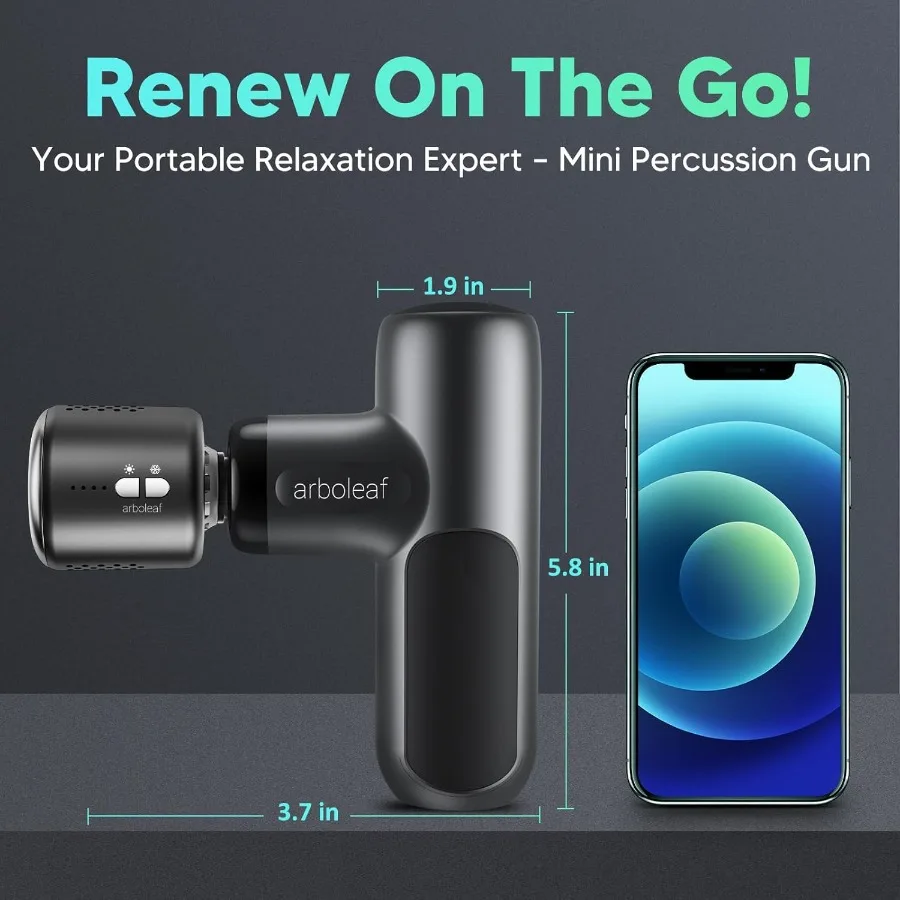 مسدس تدليك ثيرماكول صغير لتخفيف آلام الظهر: علاج قرع ساخن وبارد مع تصميم ساخن للسفر كتلة محمولة هادئة #4