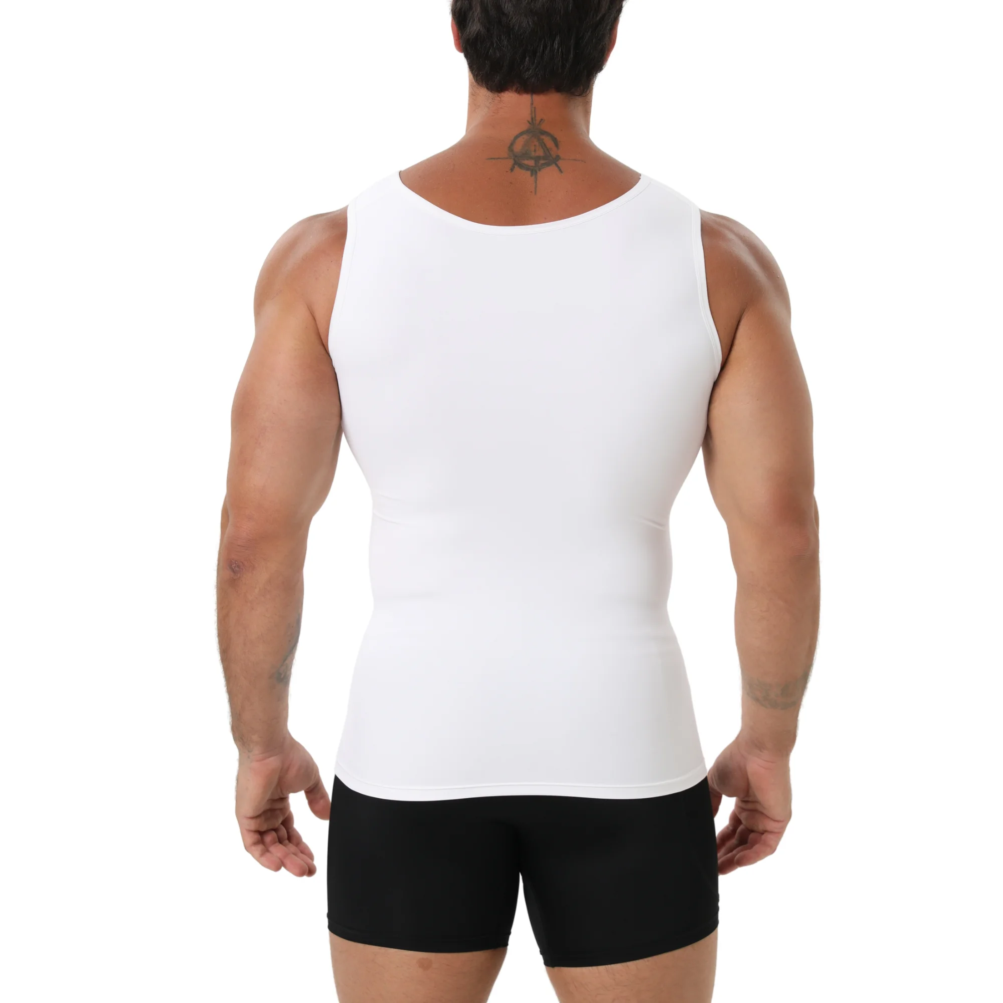 Mens Compression Shapewear Vest Triangle Mesh Chest Tummy Control Quick Dry Slim Undershirt Summer Gym Daily Casual Tank Top