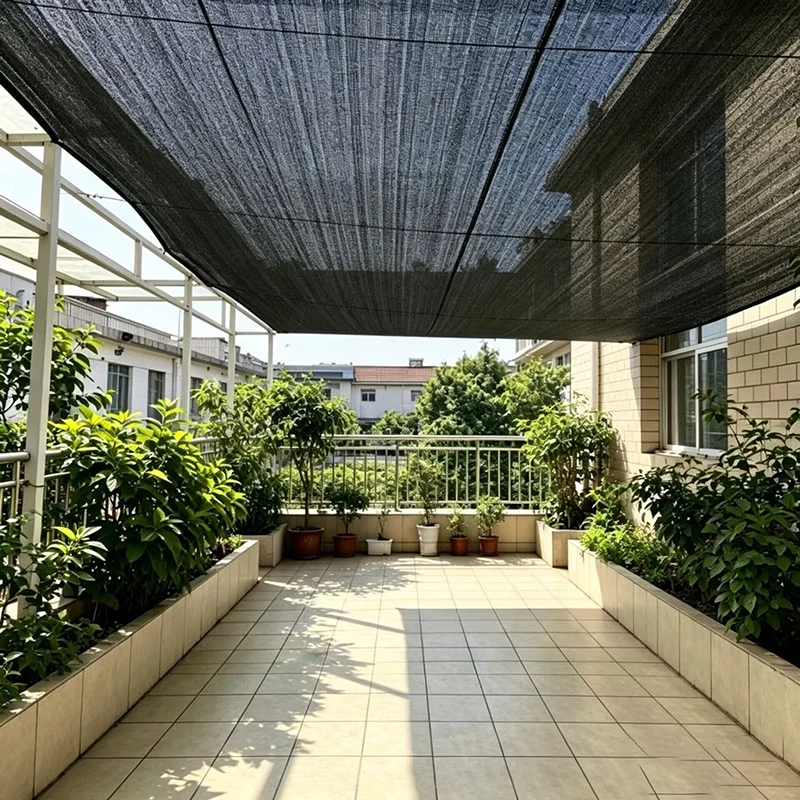 Anti-UV Balcony Sun Shade Sail Mesh Shade Cloth Sunblock Mesh Cover Taped Edge With Grommets for Sun Shelter Garden Patio