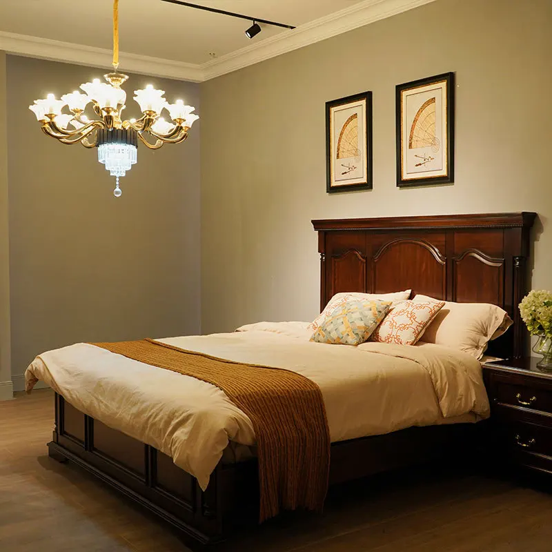 

Rural all solid wood bed 1.8m master bedroom double bed antique French wedding bed old craftsmanship