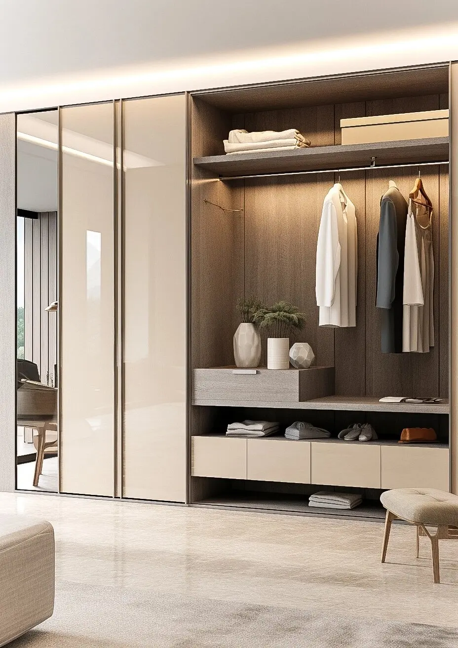 حل تخزين فاخر موفر للمساحة، أرفف قابلة للتعديل، خزانة ملابس مدمجة للأثاث المنزلي لغرفة النوم أو غرفة المعيشة #2
