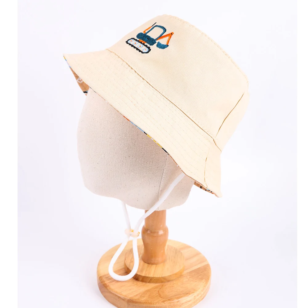 Sommer Doppelseitige Kinder Eimer Hüte Cartoon Gestickte Panama Kinder Strand Fischer Kappe Baby Hut für Mädchen Jungen Im Freien – Detail 9
