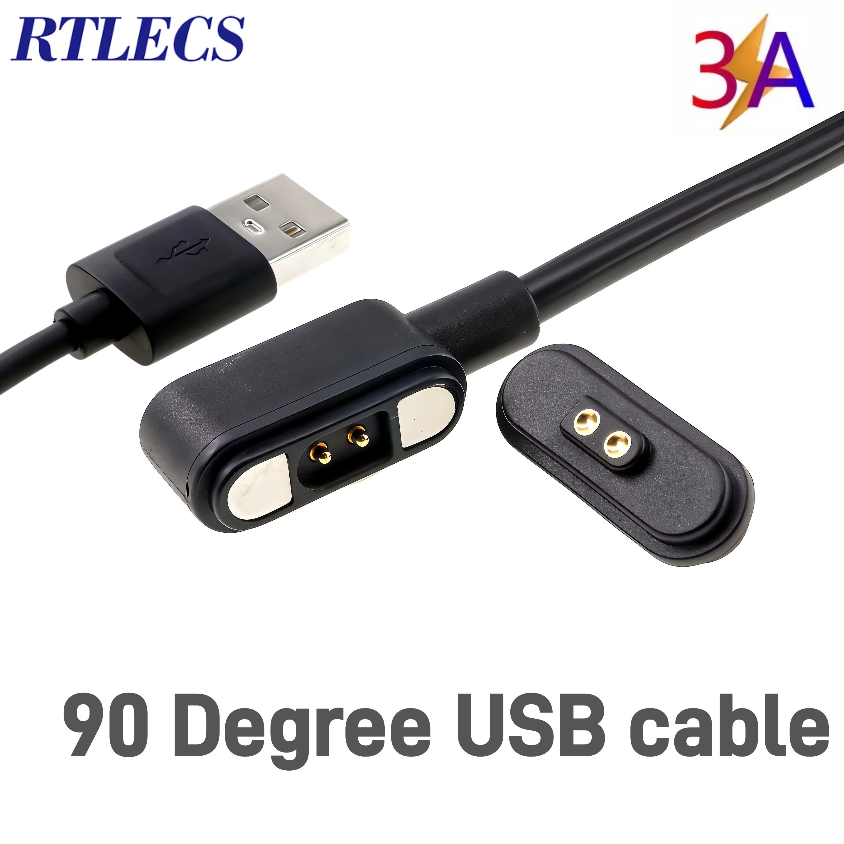 1 Set Magnetic Pogo Pin Stecker 2 Pin Starke Kraft Weiblichen Pitch 2,8mm Pad Wasserdicht USB Kabel Adapter 3A hohe Strom – Detail 3