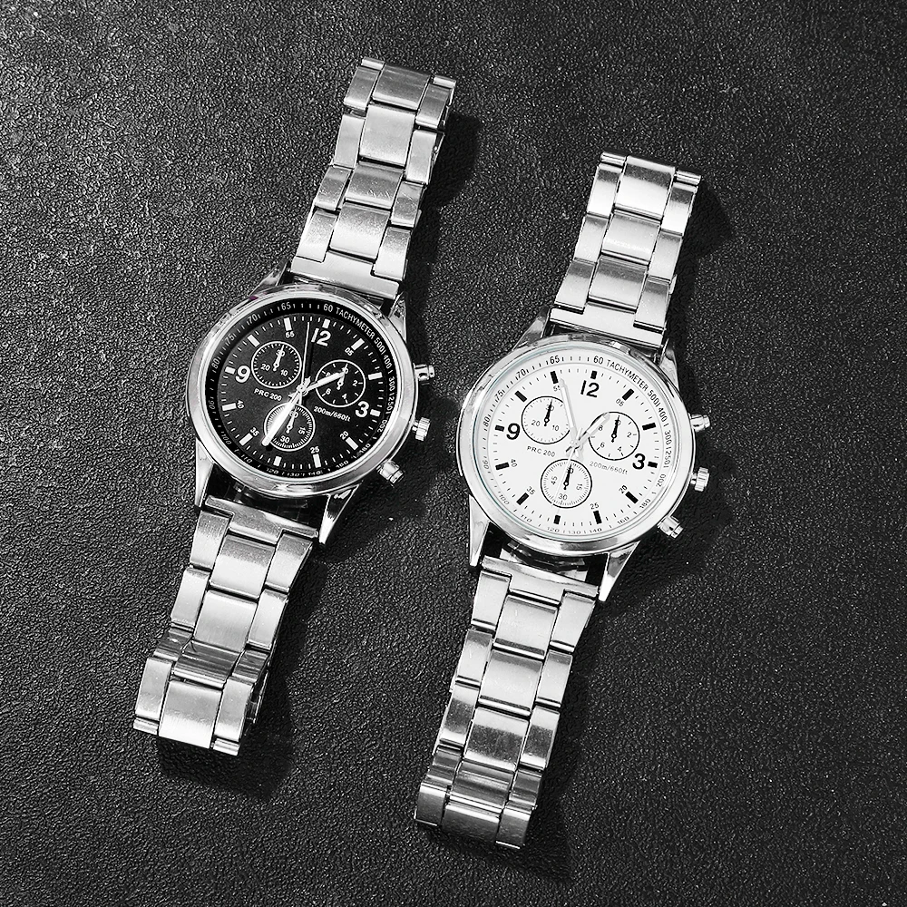 2Pcs Men's Watch Set, Calm & Grand, Ideal Gift For Ramadan, Eid Al‑Fitr, Father's Day, Birthday