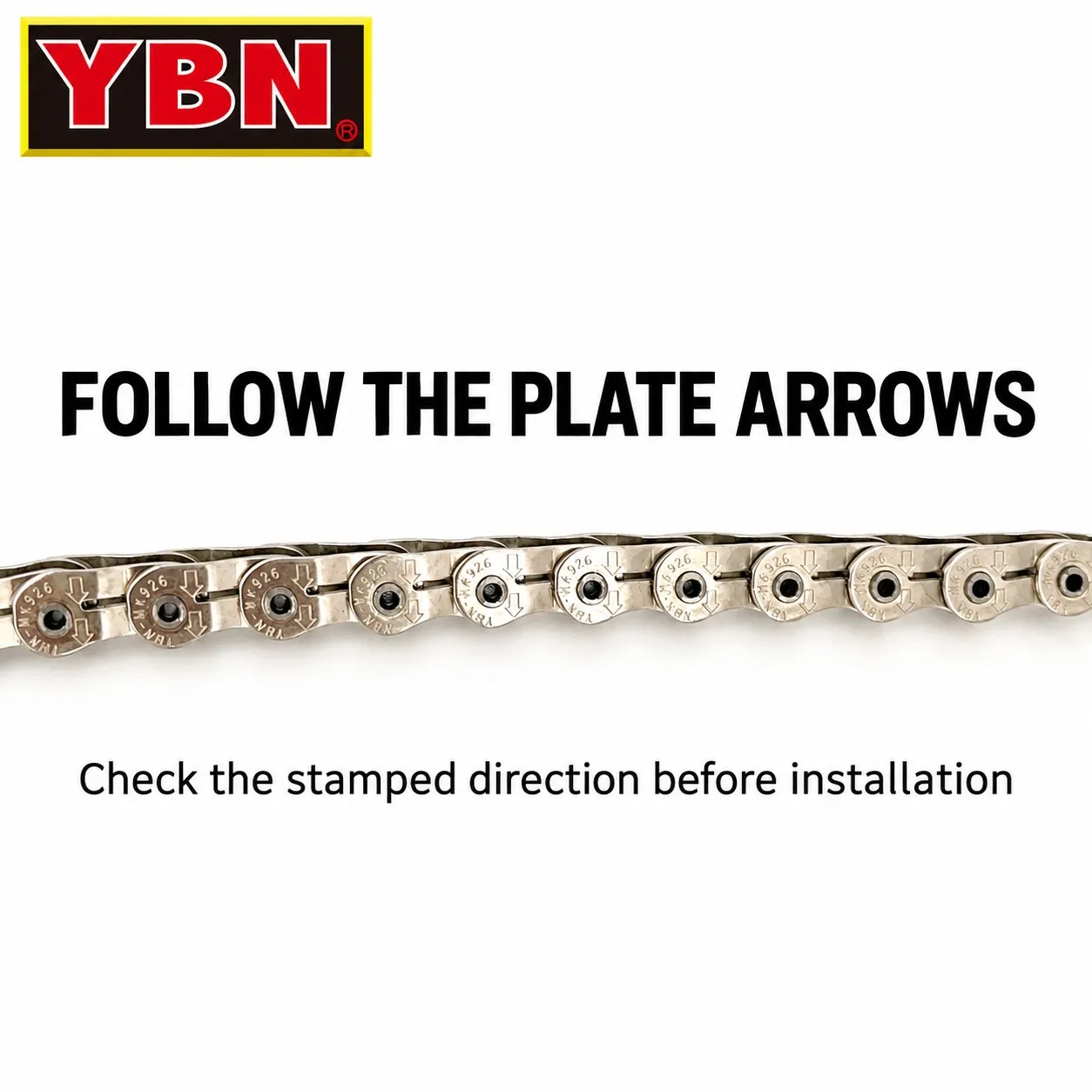 YBN BMX Single Speed Half-Link Chain Heavy Duty for Freestyle Fixie Track Bike Dirt Jump, Street 1/2