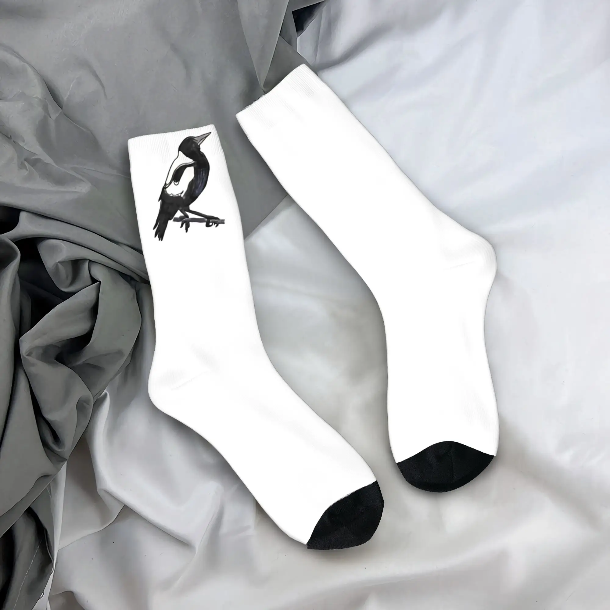 

Adults Men Socks Gymnorhina tibicen Australian magpie Stockings Anti-Slip Comfortable Socks Autumn Fashion Cycling Socks