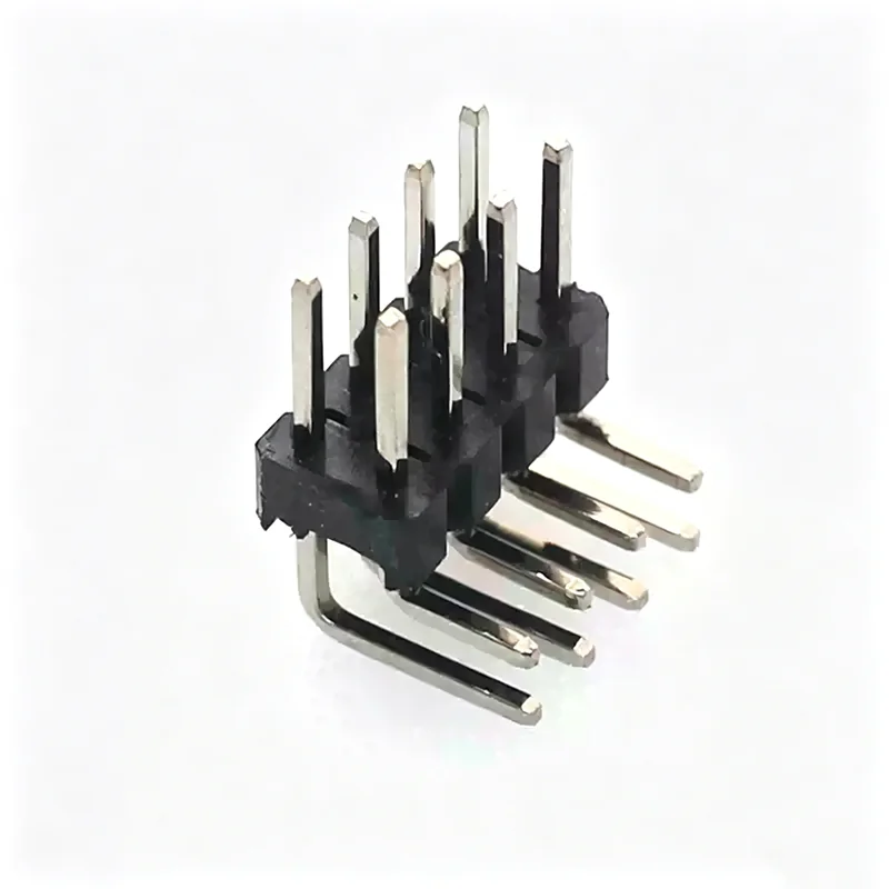 50pcs 2.54mm Pitch Double Row Right Angle Pin Header 90 Degree Bent Pin 2X1P-2X40P L=11.4mm PCB Connector Brass Pin Header