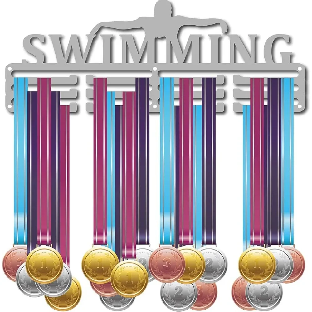 

Medal Holder Sport Swimming Athlete Words Awards Display Stand Wall Rack Mount Hanger Decor for Champions Home Badge