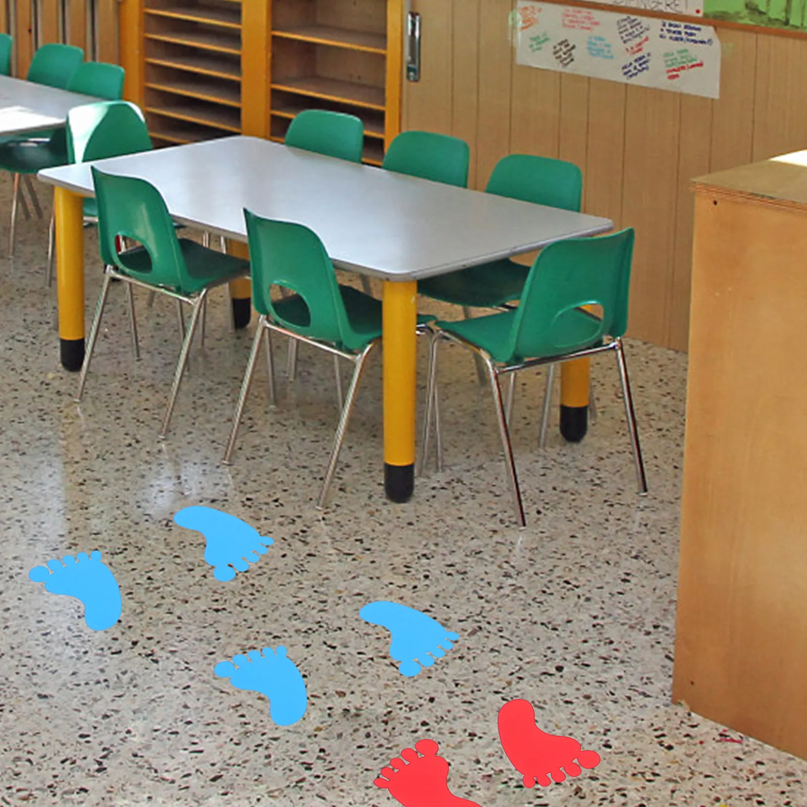 30Pairs Floor Stickers Handprint Decals for Preschool Nursery Classroom Multicolor Adhesive