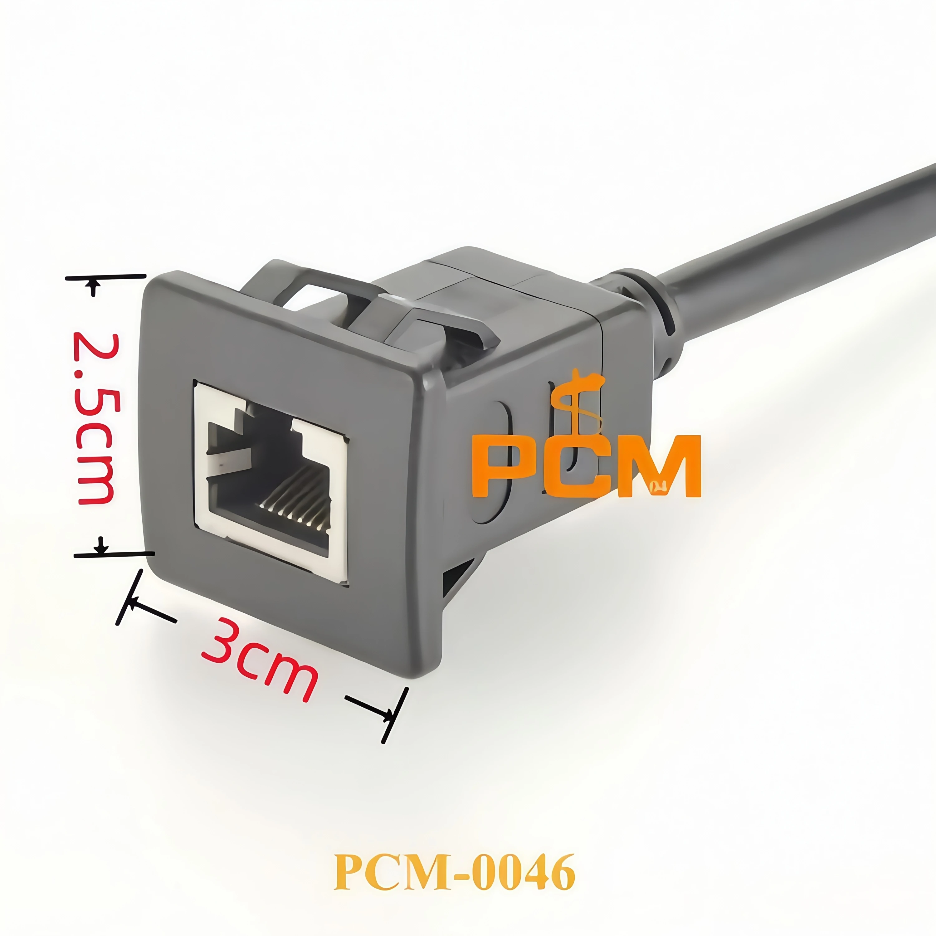 RJ45 Snap-In panel mount cable, Cat5e RJ45 Male to Female Shielded Ethernet Network Extension Cable for cabinet and bulkhead