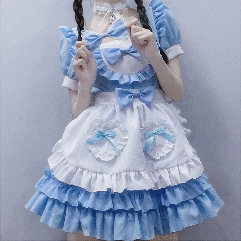 

Multi-color Maid Outfit Japanese Pure Cute Soft Girl Sweetheart Sexy Cream Girl Role Play Anime Lolita Full Set 2025