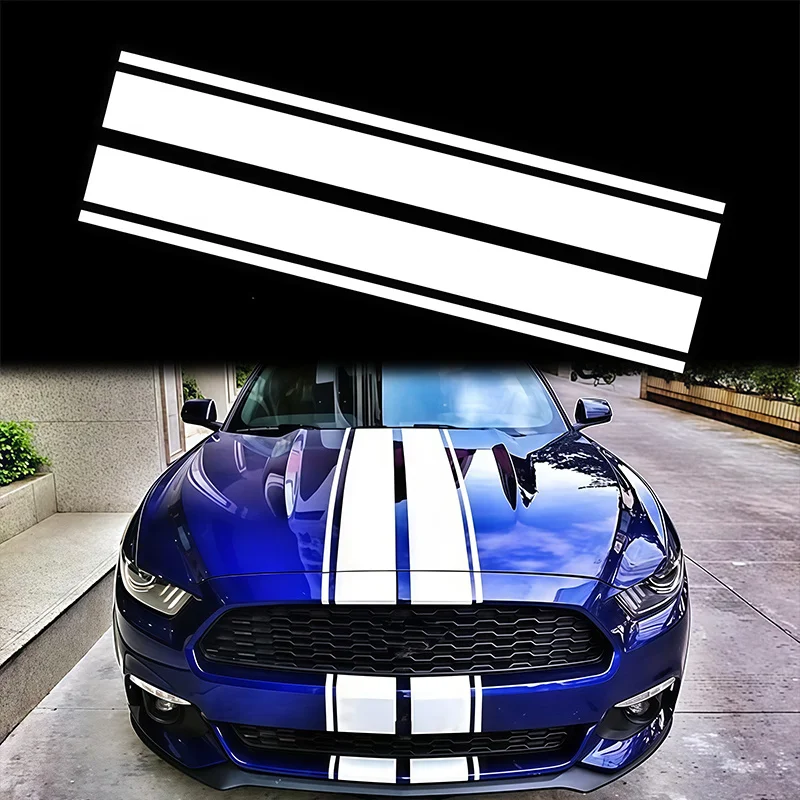 2PCS/1Set Stripe Car Decals Waterproof Stickers Durable for DIY Auto Hoods and Body Modified Car Accessories Decoration